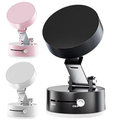 Vacuum Magnetic Suction Cup Folding Swivel Phone Stand with 360-Degree Rotation for iPhone and Mobile Devices